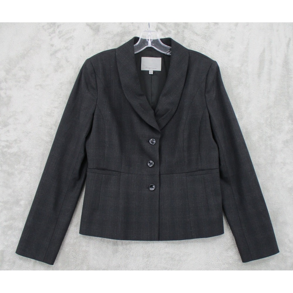 Classiques Entier Blazer Womens Size 10 Virgin Wool Shawl Collar Quiet Luxury